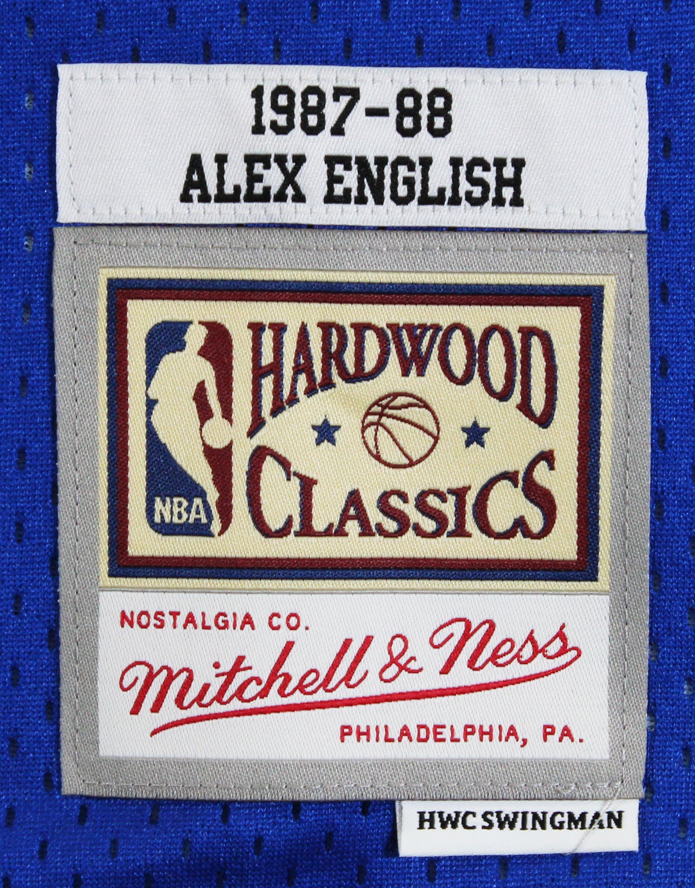 Nuggets Alex English "Career Stat" Signed Blue M&N 87-88 TB Jersey BAS #3W197629