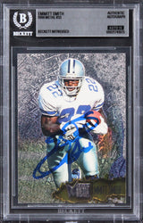 Cowboys Emmitt Smith Signed 1996 Metal #33 Card Auto Grade Mint 10! BAS Slabbed