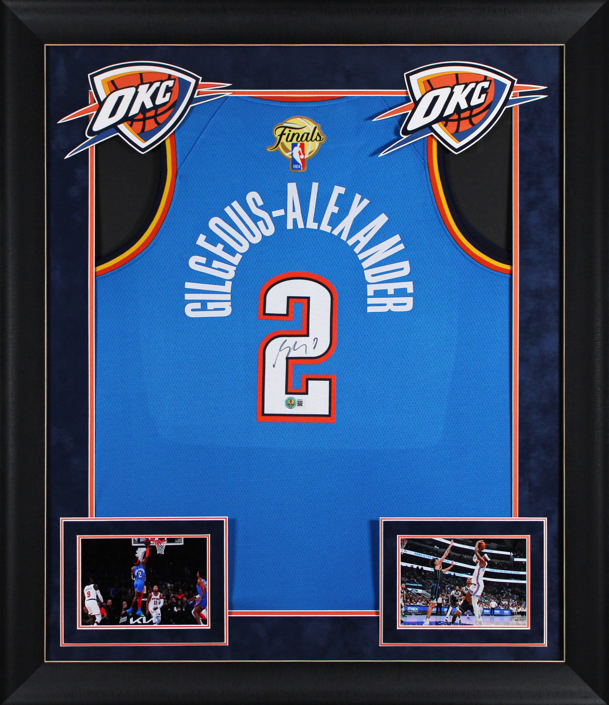 Thunder Shai Gilgeous-Alexander Signed Blue Nike Finals Ed. Framed Jersey BAS