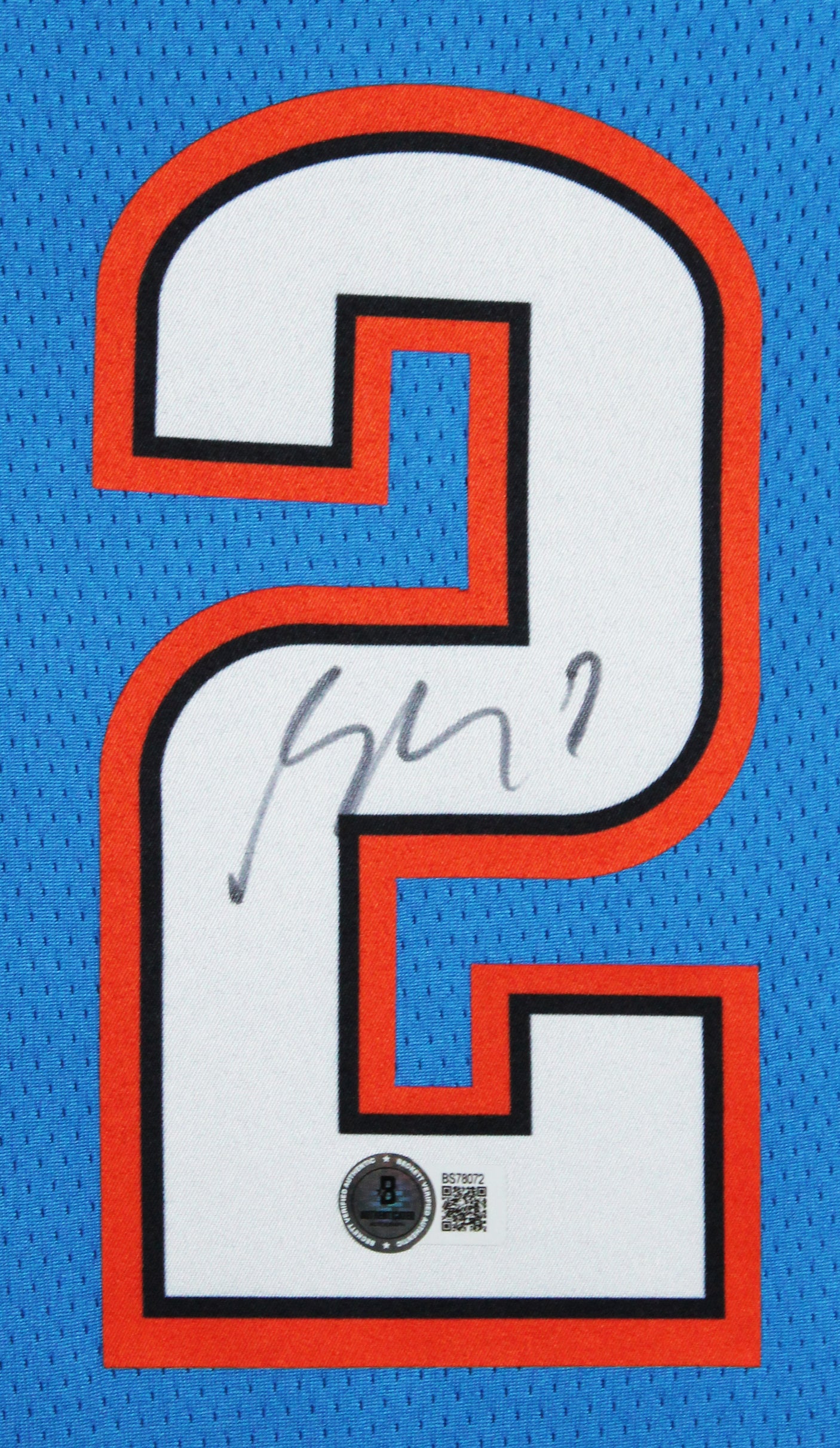 Thunder Shai Gilgeous-Alexander Signed Blue Nike Icon Edition Framed Jersey BAS