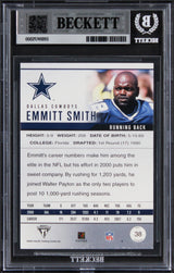 Cowboys Emmitt Smith Signed 2001 Titanium #38 Card Auto Grade 10! BAS Slabbed