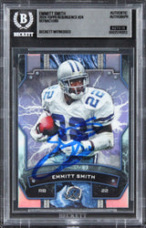 Emmitt Smith Signed 2024 Topps Resurgence Refractors #24 Card Auto 10! BAS Slab
