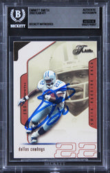 Cowboys Emmitt Smith Signed 2002 Flair #77 Card Auto Gem Mint 10! BAS Slabbed