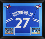 Vladimir Guerrero Jr. Authentic Signed Blue Pro Style Framed Jersey BAS 2