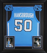 UNC Tyler Hansbrough Signed Carolina Blue Pro Style Framed Jersey BAS Witnessed