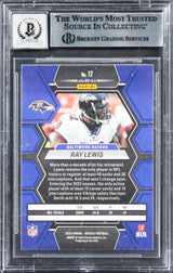 Ray Lewis Signed 2023 Panini Mosaic Reactive Yellow #17 Card Auto 10! BAS Slab