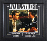Michael Douglas & Charlie Sheen Wall Street Signed 11x14 Framed Photo BAS Wit