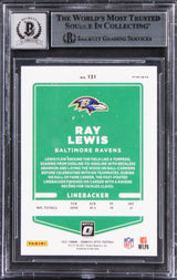 Ravens Ray Lewis Signed 2021 Donruss Optic Holo #131 Card Auto 10! BAS Slabbed