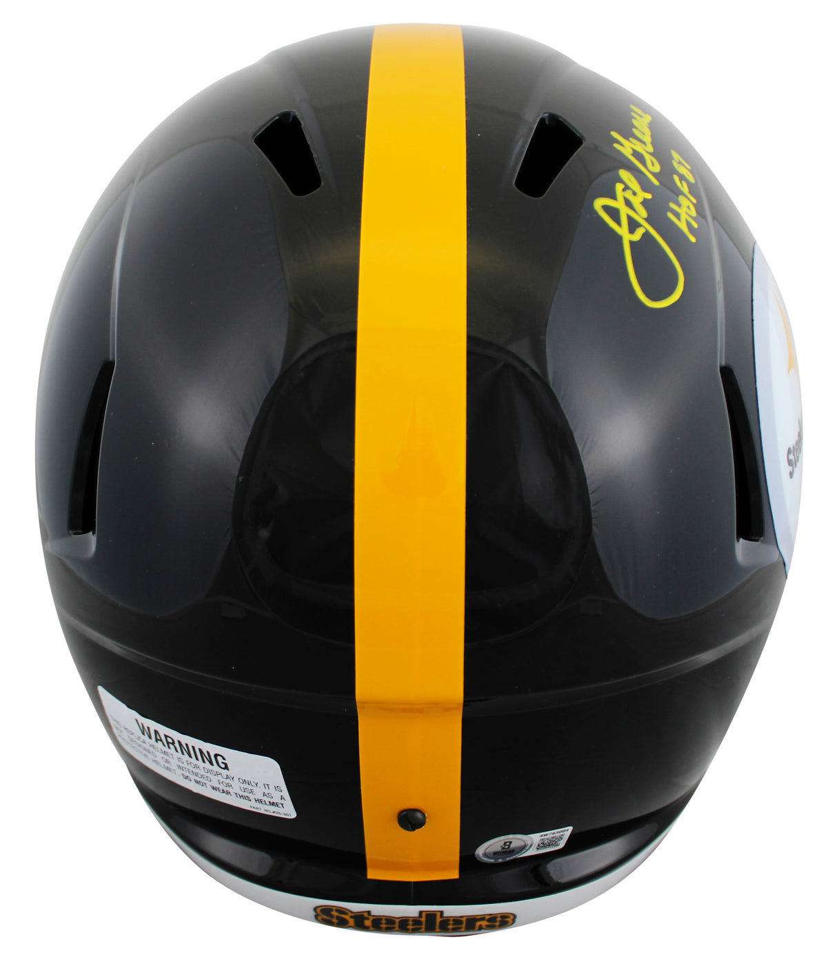 Steelers Joe Greene "HOF 87" Signed Full Size Speed Rep Helmet W/ Case BAS Wit 2