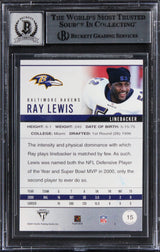 Ravens Ray Lewis Signed 2001 Titanium #15 Card Auto Graded Mint 10! BAS Slabbed