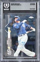 Padres Manny Machado Authentic Signed 2020 Topps Chrome #76 Card BAS Slabbed