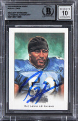 Ravens Ray Lewis Signed 2002 Gridiron Kings #6 Card Auto Graded 10! BAS Slabbed