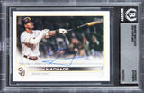 Padres Manny Machado Authentic 2022 Topps #600 Card Autographed BAS Slabbed