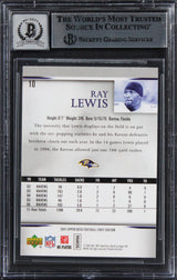 Ravens Ray Lewis Signed 2007 UD First Edition #10 Card Auto Mint 10! BAS Slabbed