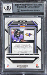 Ravens Ray Lewis Signed 2022 Panini Prizm #27 Card Auto Graded 10! BAS Slabbed