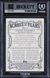 Orioles Manny Machado Signed 2013 Topps Allen & Ginter ATY #MM Card BAS Slabbed