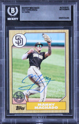 Padres Manny Machado Authentic Signed 2022 Topps #T8755 Card BAS Slabbed