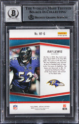Ray Lewis Signed 2022 Panini Mosaic Holofame Green #6 Card Auto 10! BAS Slabbed