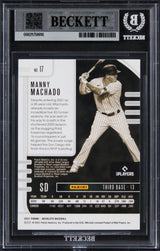 Padres Manny Machado Authentic 2021 Absolute #17 Card Autographed BAS Slabbed