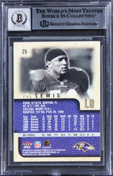 Ravens Ray Lewis Signed 2002 Fleer Genuine #25 Card Auto Graded 10! BAS Slabbed