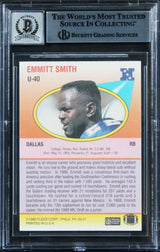 Cowboys Emmitt Smith Signed 1990 Fleer Update #U40 RC Card Auto 10! BAS Slabbed