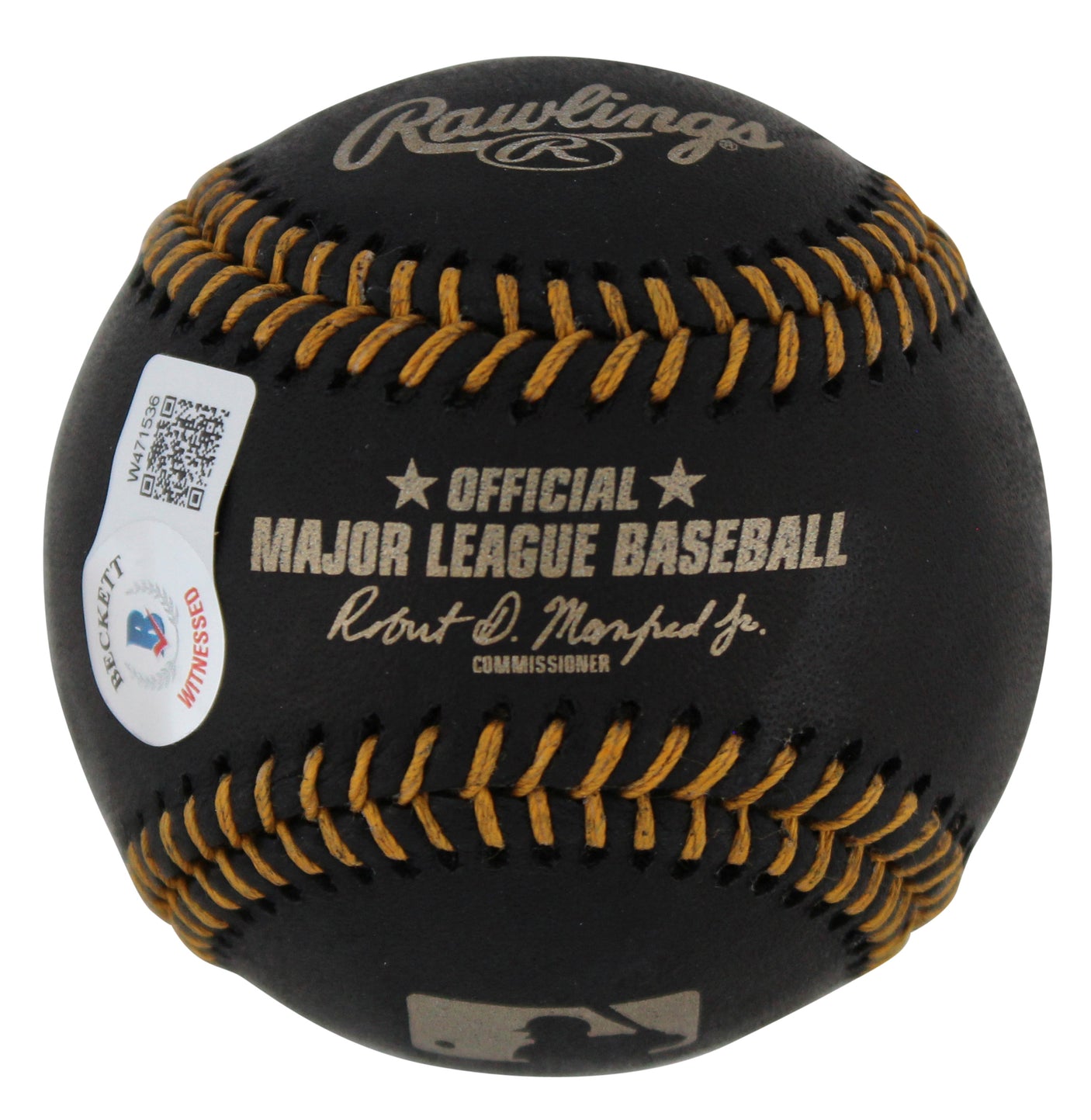 Royals Salvador Perez "2015 WS MVP" Signed Black Oml Baseball w/ Case BAS Wit