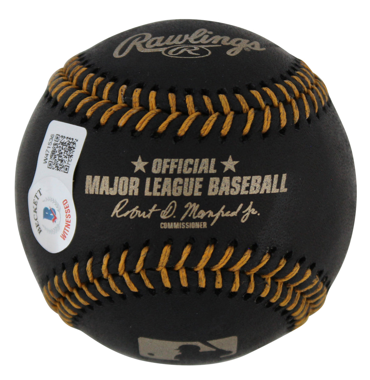Royals Salvador Perez "2015 WS MVP" Signed Black Oml Baseball w/ Case BAS Wit