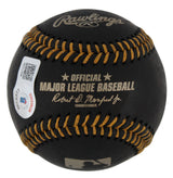 Royals Salvador Perez "2015 WS MVP" Signed Black Oml Baseball w/ Case BAS Wit