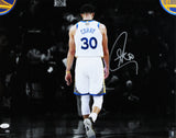 Warriors Stephen Curry Signed 16x20 Horizontal Spotlight Framed Photo JSA 5