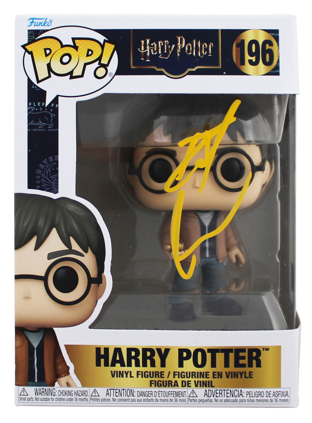 Daniel Radcliffe Harry Potter Signed #196 Funko Pop Figure w/ Yellow Sig BAS