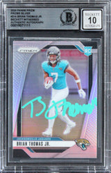 Brian Thomas Jr. Signed 2024 Panini Prizm Silver #314 RC Card Auto 10! BAS Slab