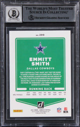 Cowboys Emmitt Smith Signed 2021 Donruss #200 Card Auto Graded 10! BAS Slabbed