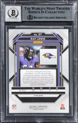 Ravens Ray Lewis Signed 2022 Panini Prizm RWB #27 Card Auto Gem 10! BAS Slabbed