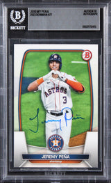 Astros Jeremy Pena Authentic Signed 2023 Bowman #77 Card Autographed BAS Slabbed