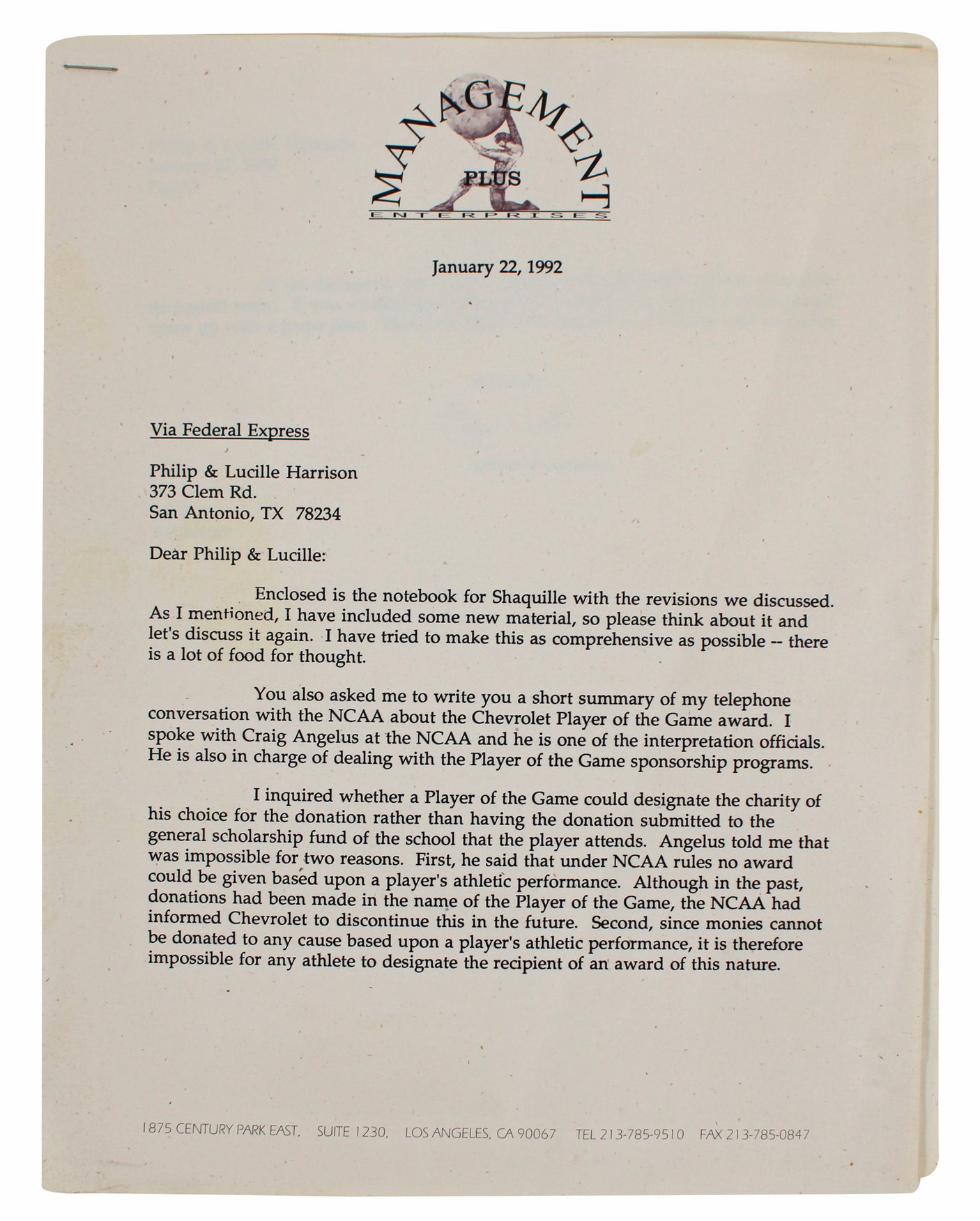 Shaquille O'Neal Signed 1988 Agency Road Map Presentation Binder Letter BAS