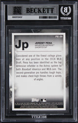 Astros Jeremy Pena Signed 2021 Bowman Platinum Elements #PE30 Card BAS Slabbed