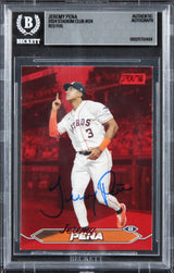 Astros Jeremy Pena Signed 2024 Stadium Club Red Foil #124 Card BAS Slabbed