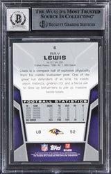 Ravens Ray Lewis Signed 2010 Topps Unrivaled #6 Card Auto Graded 10! BAS Slabbed