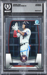 Astros Jeremy Pena Authentic Signed 2023 Bowman Chrome #61 Card BAS Slabbed