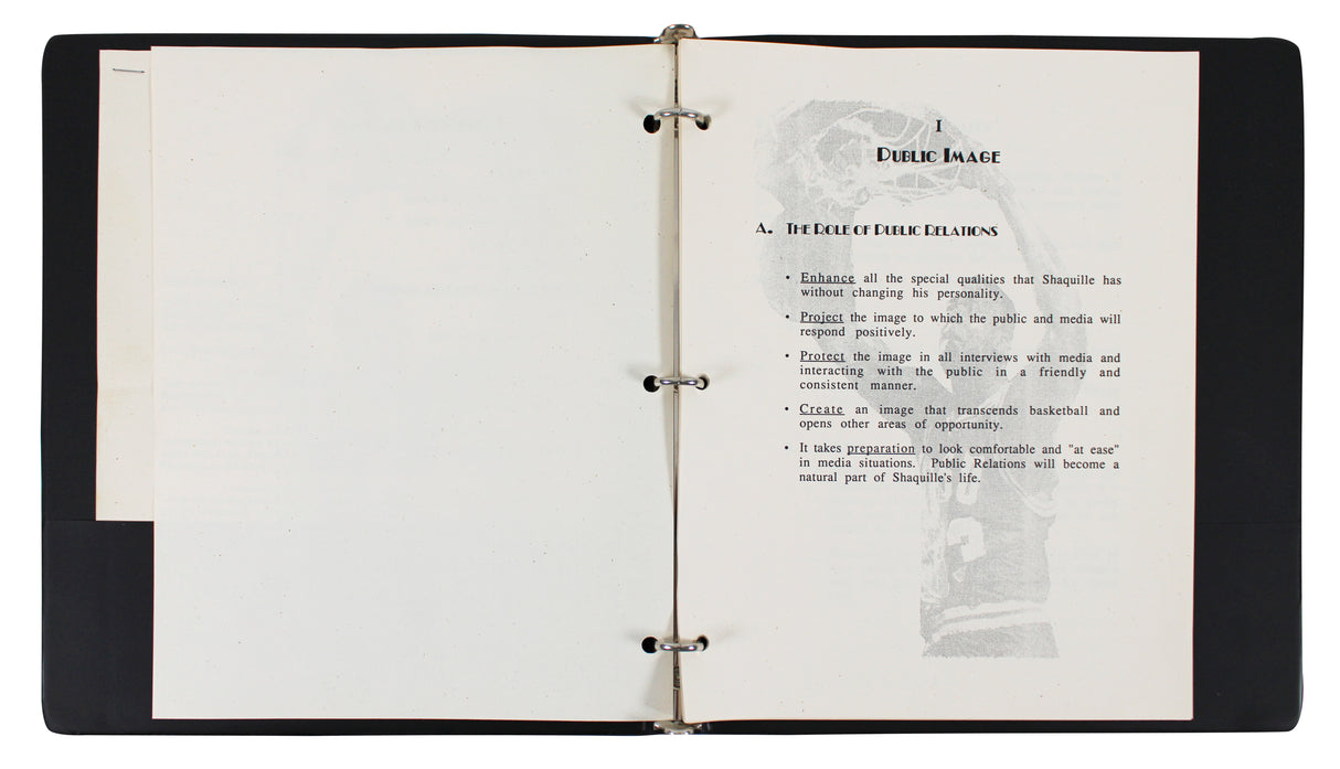 Shaquille O'Neal Authentic 1988 Agency Recruitment Presentation Binder Letter