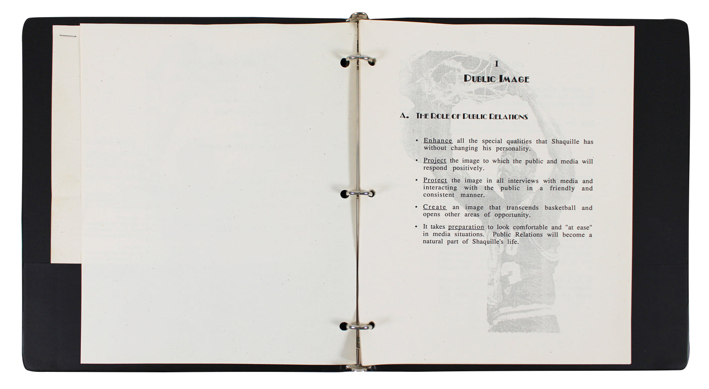 Shaquille O'Neal Signed 1988 Agency Road Map Presentation Binder Letter BAS