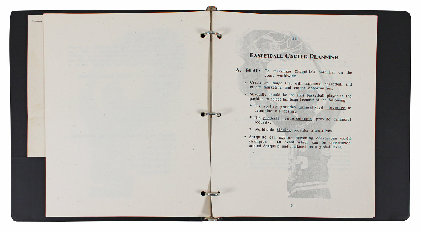 Shaquille O'Neal Signed 1988 Agency Road Map Presentation Binder Letter BAS