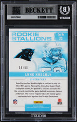 Luke Kuechly "HOF 26" Signed 2012 Panini #23 RC 5/50 Card Auto 10! BAS Slabbed
