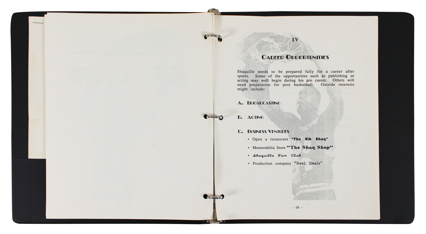 Shaquille O'Neal Signed 1988 Agency Road Map Presentation Binder Letter BAS
