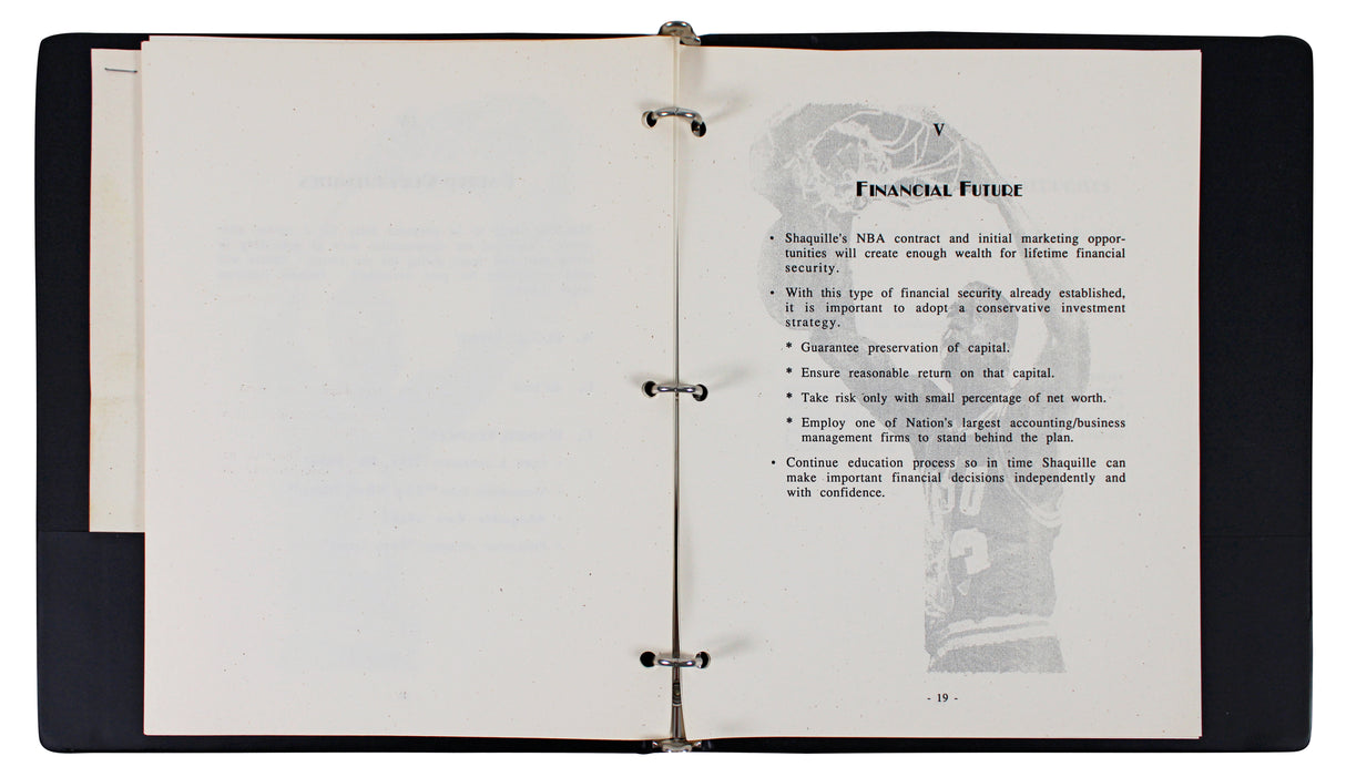 Shaquille O'Neal Authentic 1988 Agency Recruitment Presentation Binder Letter
