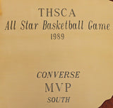 Lakers Shaquille O'Neal 1989 THSCA All-Star Basketball Game MVP Plaque BAS Wit