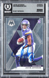Vikings Justin Jefferson Signed 2020 Donruss #13 Rookie Card Auto 10! BAS Slab