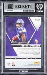 Vikings Justin Jefferson Signed 2020 Donruss #13 Rookie Card Auto 10! BAS Slab