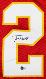 Trent McDuffie Authentic Signed Red Pro Style Jersey Autographed BAS Witnessed 2