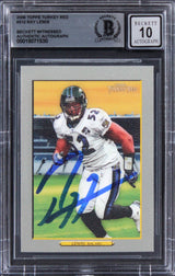Ravens Ray Lewis Signed 2006 Topps Turkey Red #310 Card Auto Gem 10! BAS Slabbed